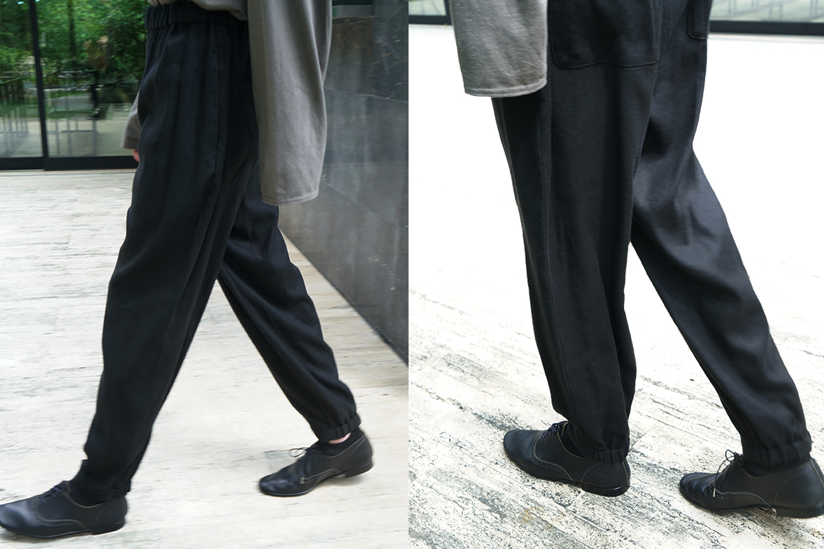 VU / ヴウ easy tapered pants silk linen [BLACK] vu-pnt-008