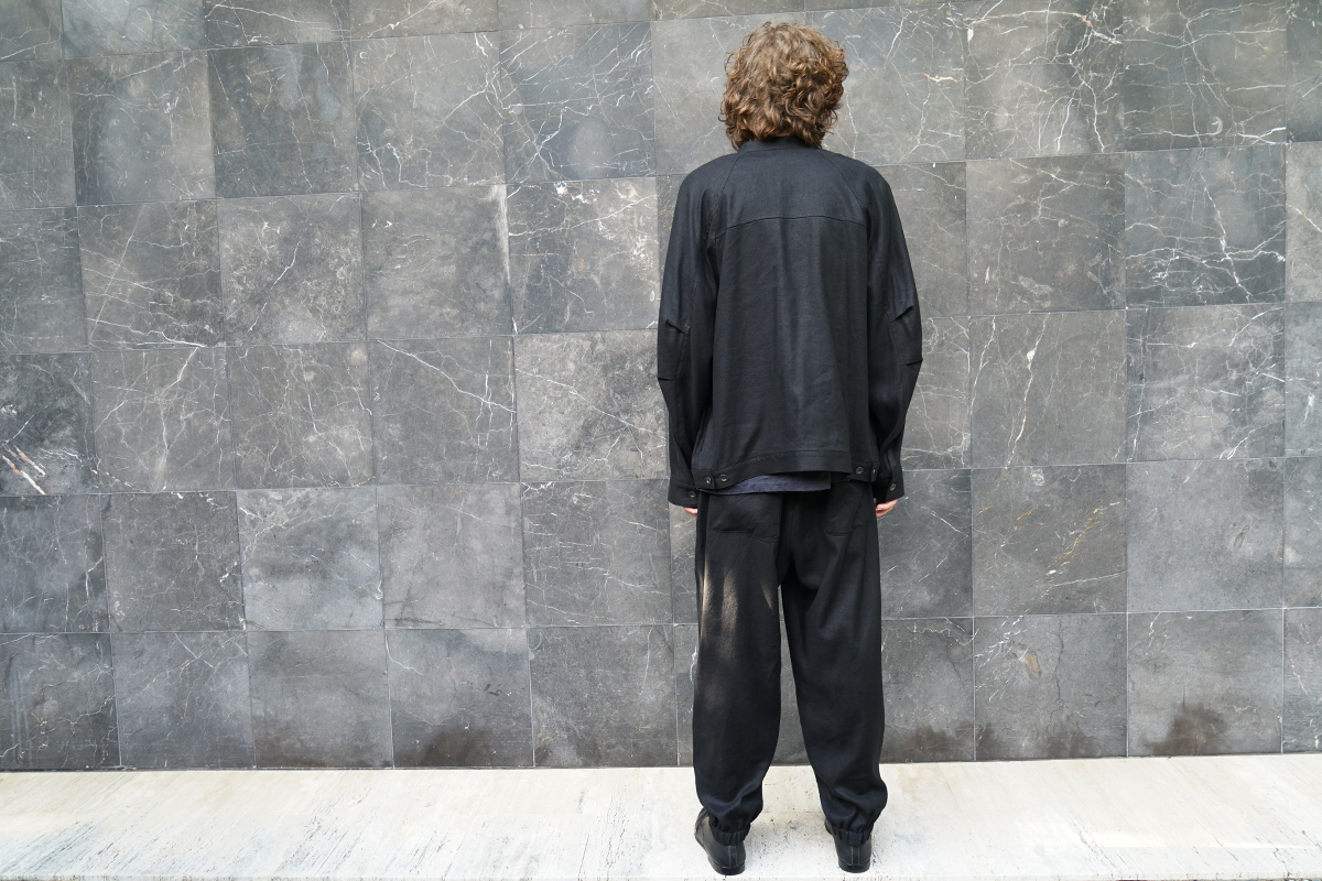 VU / ヴウ easy tapered pants silk linen [BLACK] vu-pnt-008