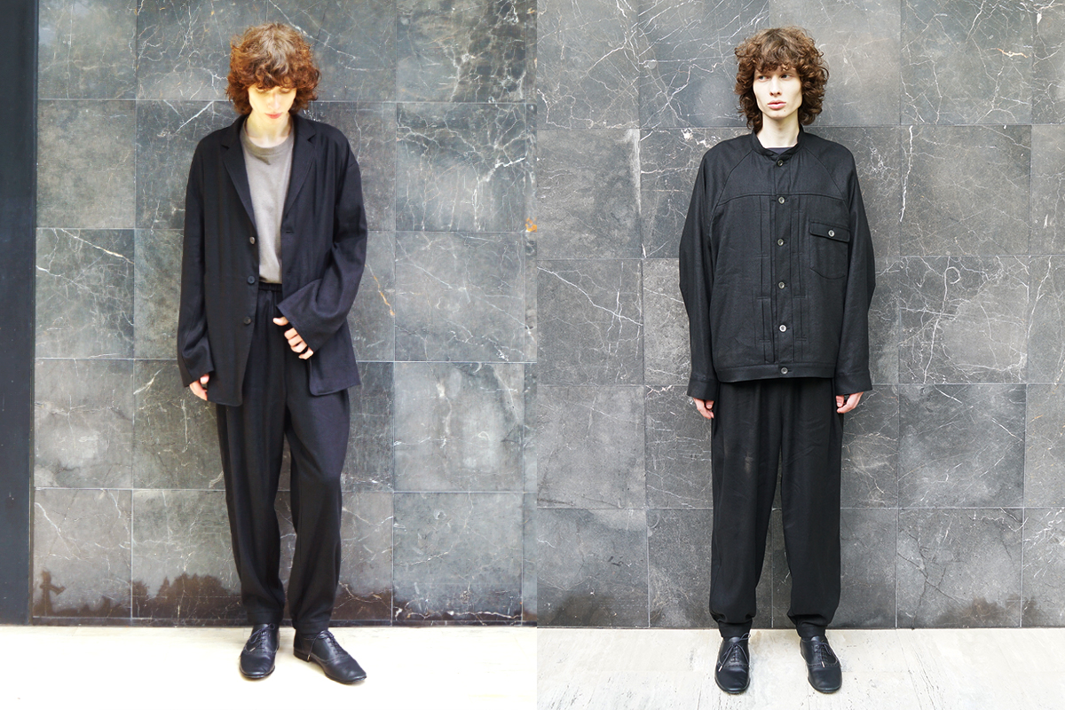 VU / ヴウ easy tapered pants silk linen [BLACK] vu-pnt-008