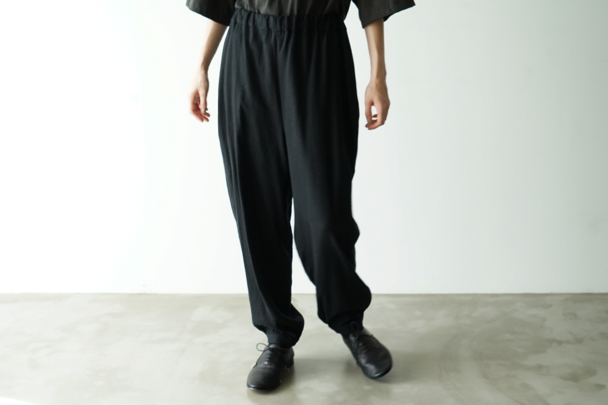 VU / ヴウ easy tapered pants silk linen [BLACK] vu-pnt-008