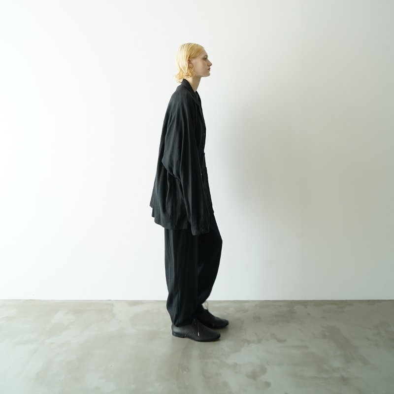 VU / ヴウ easy tapered pants silk linen [BLACK] vu-pnt-008