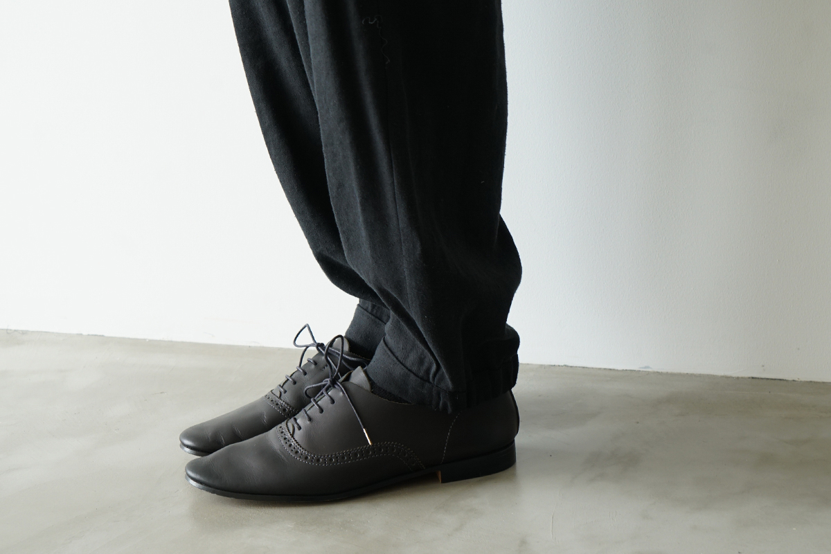 VU / ヴウ easy tapered pants silk linen [BLACK] vu-pnt-008