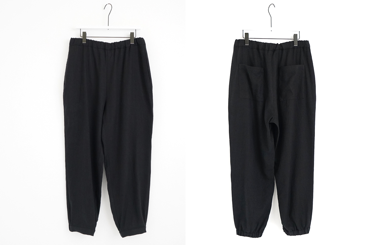 VU / ヴウ easy tapered pants silk linen [BLACK] vu-pnt-008