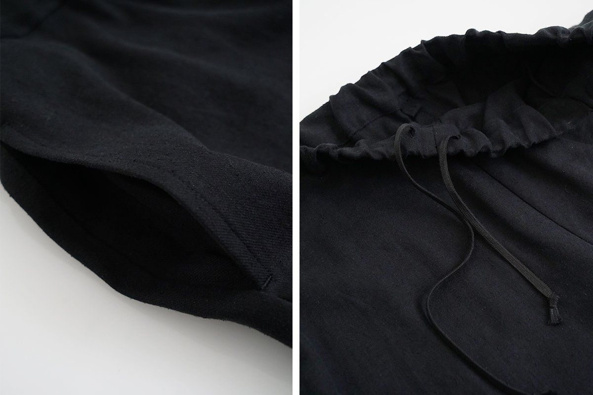 VU / ヴウ easy tapered pants silk linen [BLACK] vu-pnt-008