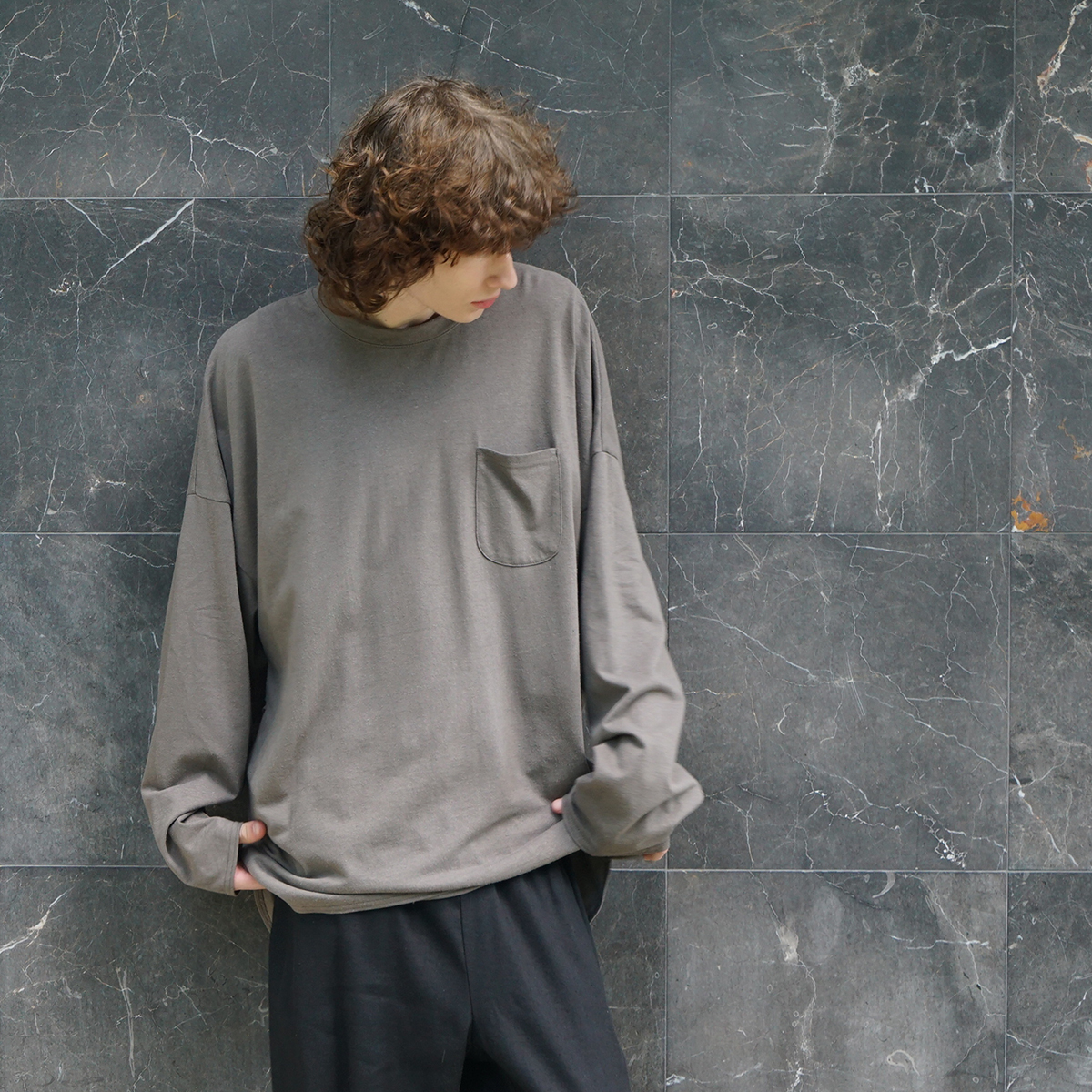 VU / ヴウ basic long t-shirt hemp cotton [CHARCOAL］vu-cut-013
