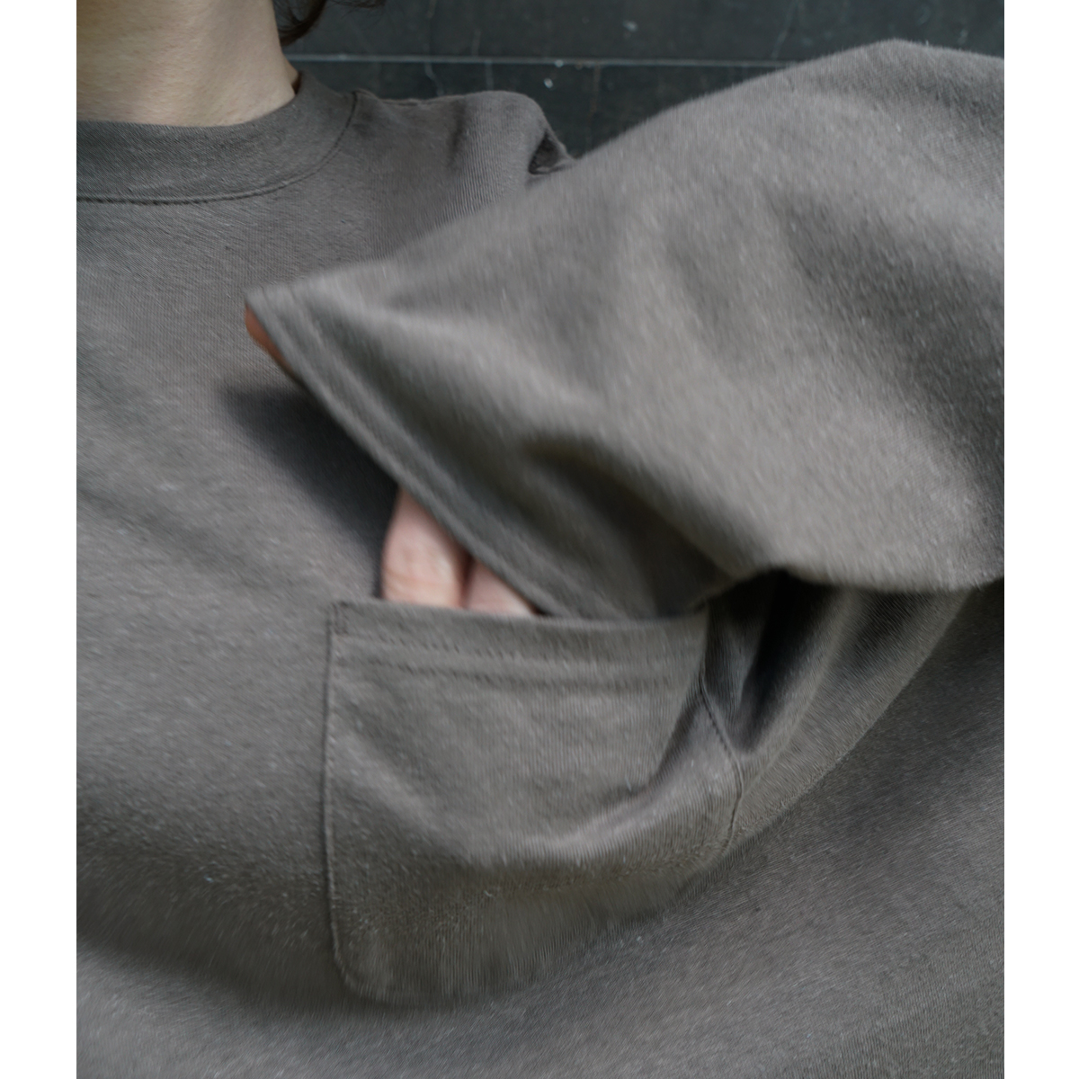 VU / ヴウ basic long t-shirt hemp cotton [CHARCOAL］vu-cut-013