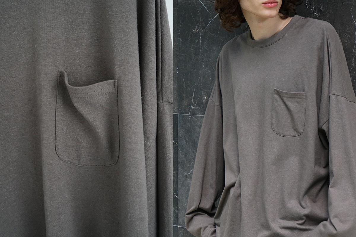 VU / ヴウ basic long t-shirt hemp cotton [CHARCOAL］vu-cut-013