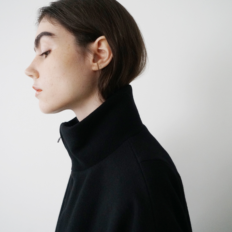 VUm stand collar flight coat MELTON WOOL BLACK vu-cot-004 スタンドカラー