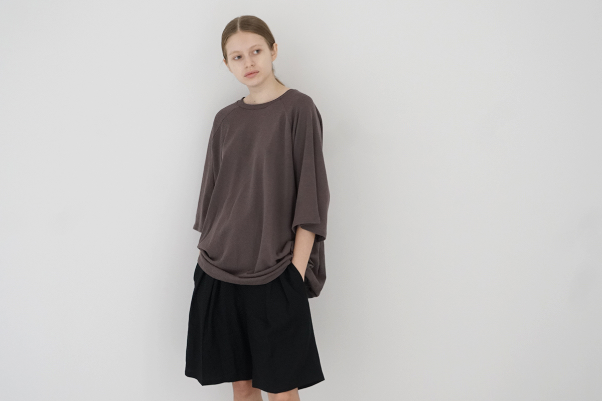 VUm ヴウエム スビンバルーンTシャツ グレージュ｜スビンコットン