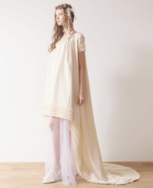 Palm wedding order made. Palm maison×hoshi スモッグフリルドレス