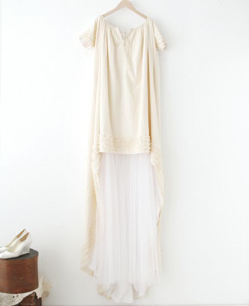 Palm wedding order made. Palm maison×hoshi スモッグフリルドレス