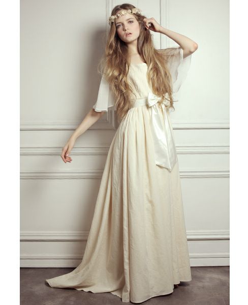 Palm wedding order made Palm maison×hoshiオーガニックフレア袖の  