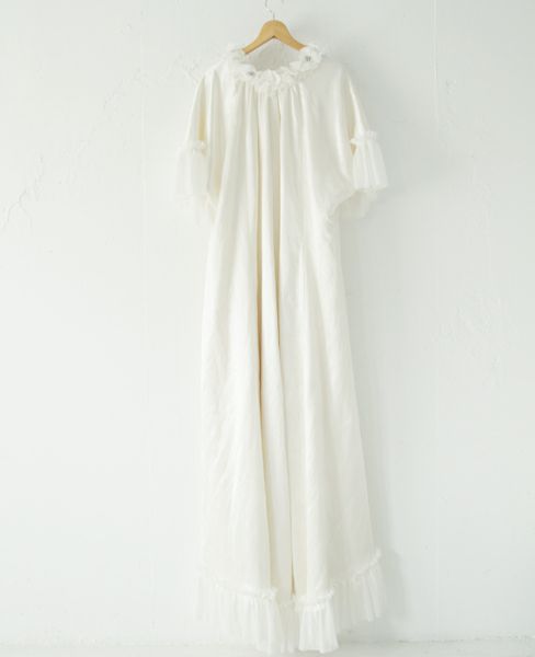Palm wedding order made. Palm maison×hoshiヘンプシルクのフリル付きチュニックドレス