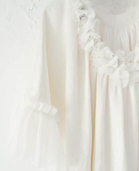 Palm wedding order made. Palm maison×hoshiヘンプシルクのフリル付きチュニックドレス