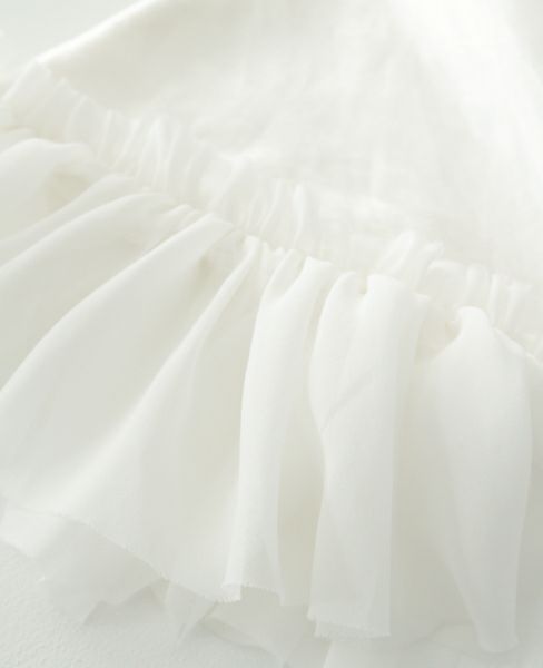 Palm wedding order made. Palm maison×hoshiヘンプシルクのフリル付きチュニックドレス