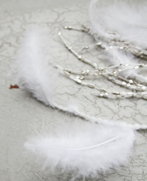 Palm wedding.hoshiアンティークビーズと羽の肩飾り