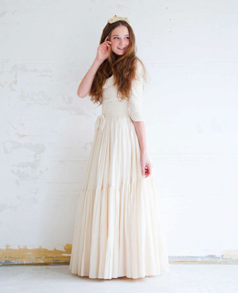 Palm wedding order made.HOSHI オーガニックコットンのフレアードレス