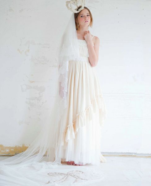 Palm wedding.HOSHI リボンの刺繍ヴェール