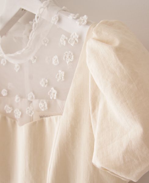 Palm wedding order made.HOSHI クロッシェレースのドレス