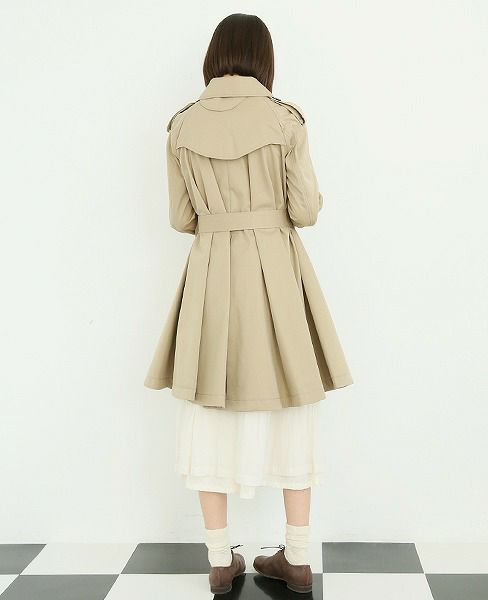 SWANLAKE スワンレイク.Circular trench coat[CO-678][beige]