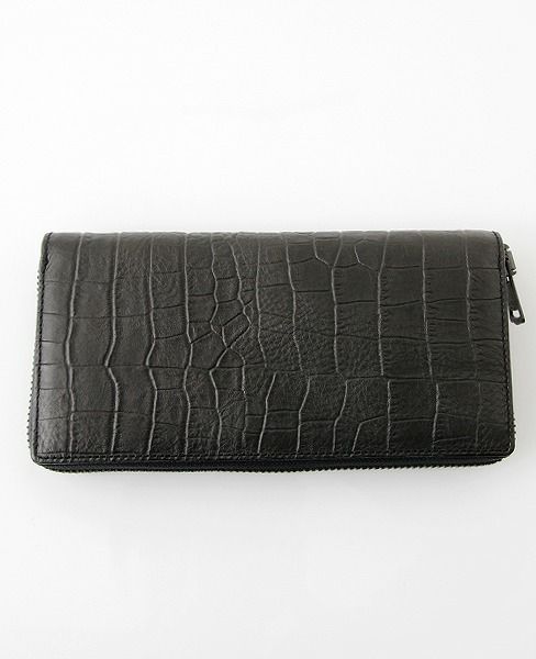 macromauro マクロマウロ, kuroko wallet jumbo[black], クロコウォレットジャンボ　革財布