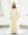 Palm wedding order made.HOSHI オーガニックコットンボリューム袖バックティアードドレス