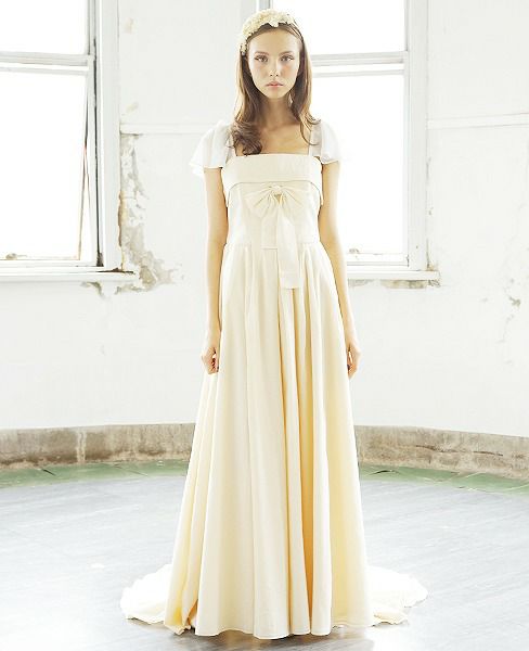 Palm wedding order made.HOSHI オーガニックコットンビスチェタイプローウエストドレス