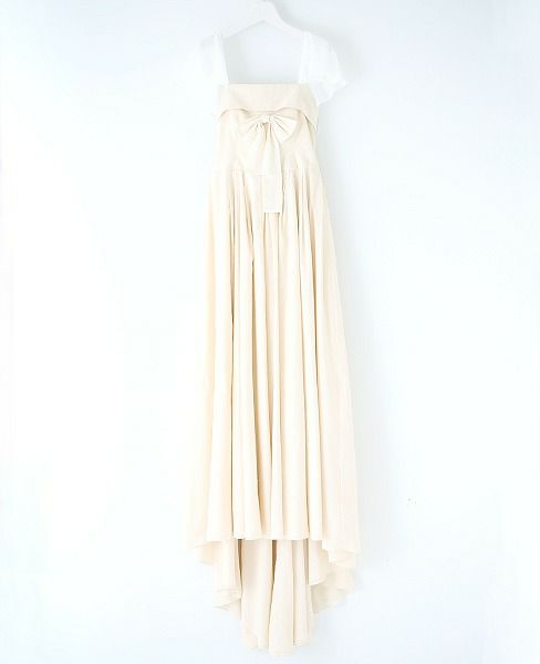 Palm wedding order made.HOSHI オーガニックコットンビスチェタイプローウエストドレス