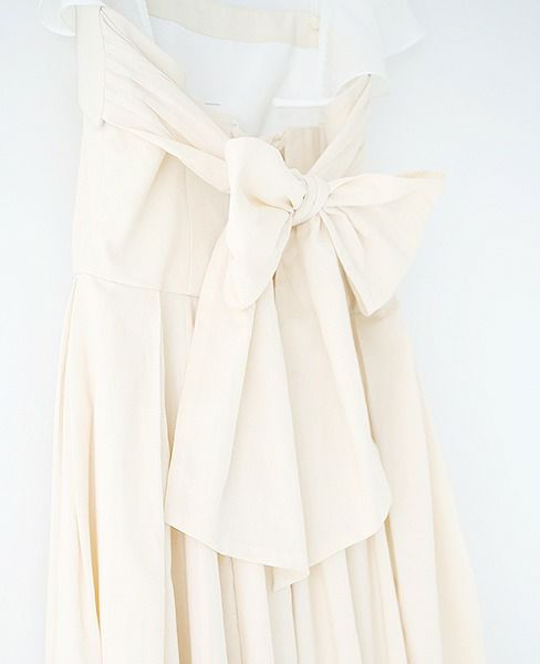 Palm wedding order made.HOSHI オーガニックコットンビスチェタイプローウエストドレス