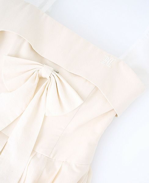 Palm wedding order made.HOSHI オーガニックコットンビスチェタイプローウエストドレス