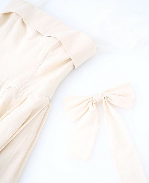 Palm wedding order made.HOSHI オーガニックコットンビスチェタイプローウエストドレス