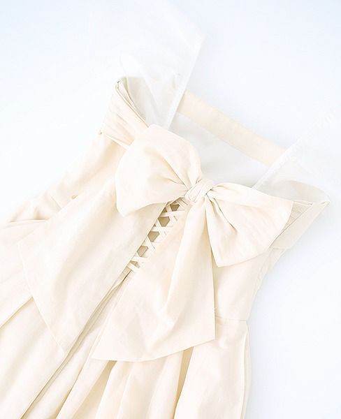 Palm wedding order made.HOSHI オーガニックコットンビスチェタイプローウエストドレス