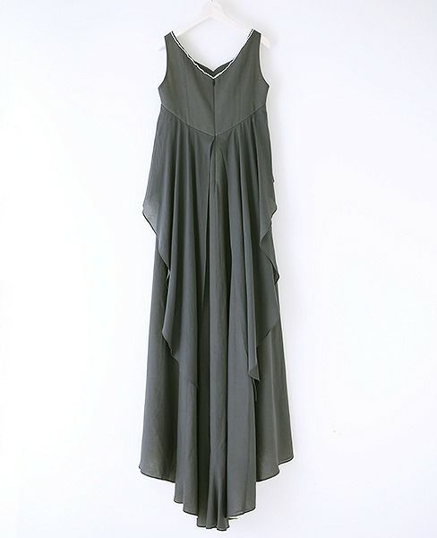 Palm wedding order made.HOSHI オーガニックコットンペプラムブラックドレス