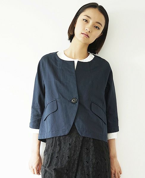 Si-Si-Si comfort リネンノーカラーリボンジャケット 楽天市場】Si-Si-Si comfort スースースーコンフォート デニム