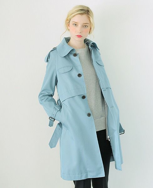 SWANLAKE.シングルトレンチコート[sax]