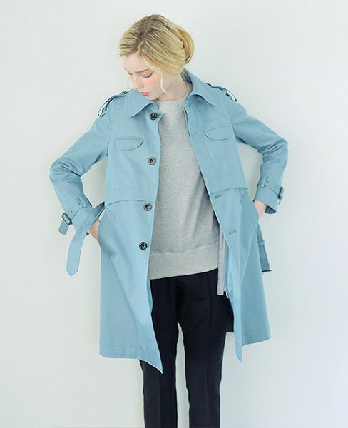 SWANLAKE.シングルトレンチコート[sax]