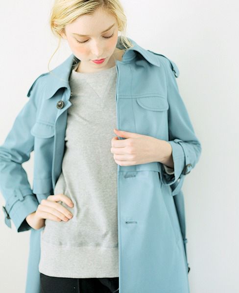 SWANLAKE.シングルトレンチコート[sax]