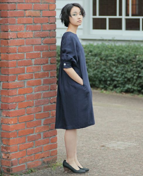 SI-HIRAI.DRESS NAVY(CHSS16-3316)