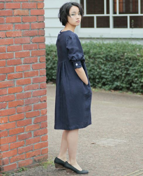 SI-HIRAI.DRESS NAVY(CHSS16-3316)