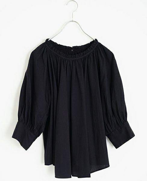SI-HIRAI.DRAPE BLOUSE BLACK(CHSS16-3309)