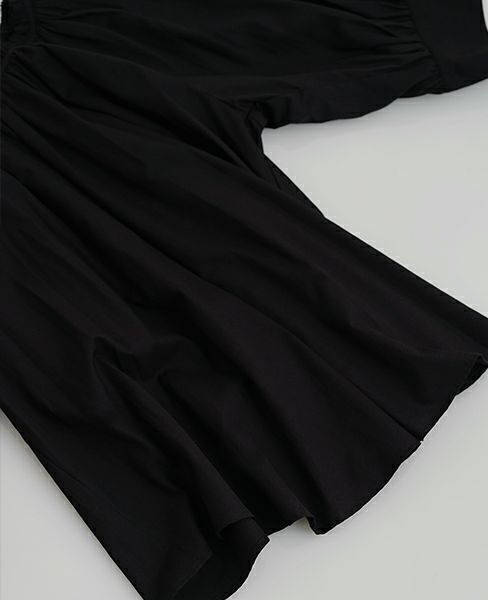 SI-HIRAI.DRAPE BLOUSE BLACK(CHSS16-3309)