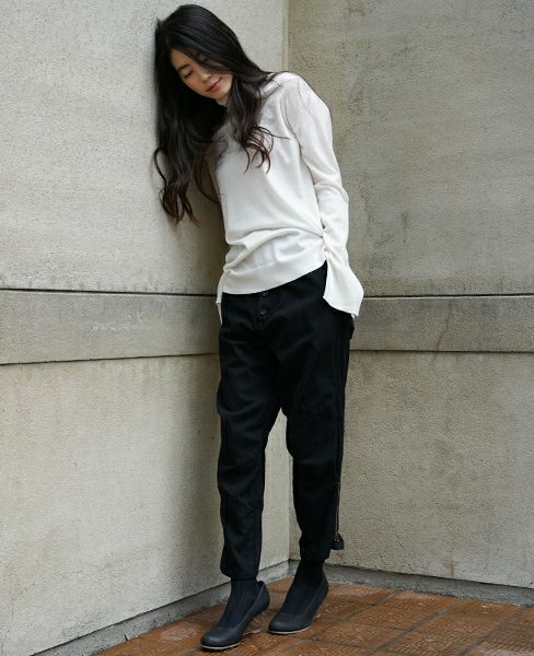 suzuki takayuki スズキタカユキ zip-up pants [black]