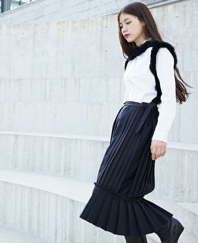 FUTATSUKUKURI背守りワンピース[19WS-07/Navy]-i | Palm maison store