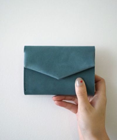 Mochi モチ trifold wallet[ma-pro-28/green grey] 鹿革 3つ折り財布