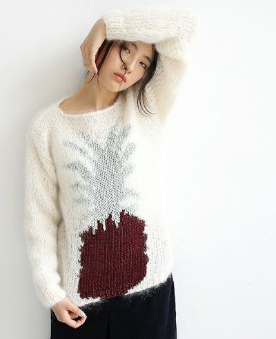 Maiami/マイアミ<br>パイナップルニット<br>[MO17006/B/Creme]