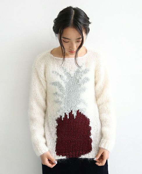 Maiami/マイアミ.パイナップルニット.[MO17006/B/Creme]