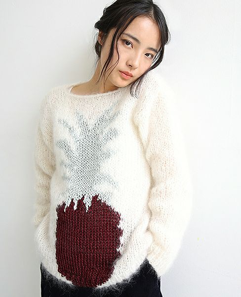 Maiami/マイアミ.パイナップルニット.[MO17006/B/Creme]