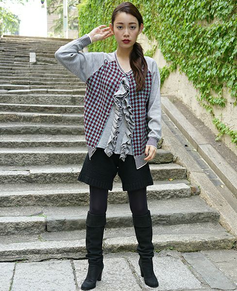 SWANLAKE.フリルカーディガン[wine]