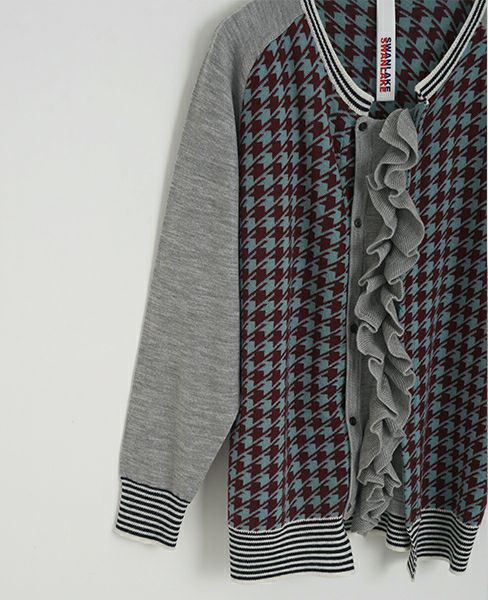 SWANLAKE.フリルカーディガン[wine]