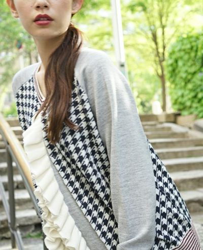 SWANLAKE<br>フリルカーディガン[navy]